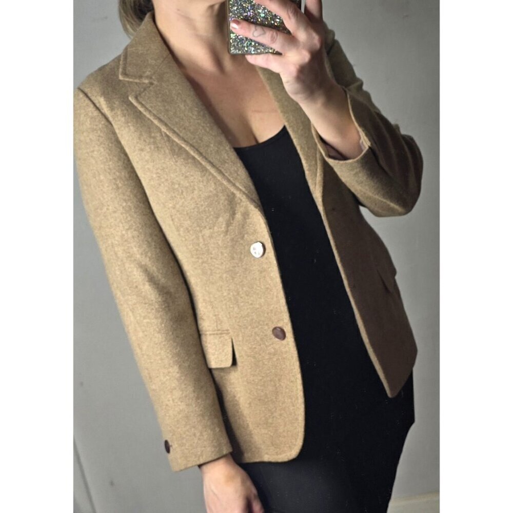 Vintage Neutral Quiet Luxury Classic Tan Blazer